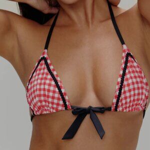 Frankie's Bikinis | Women's | Coastal Micro Triangle Bikini Top Cherry Picnic